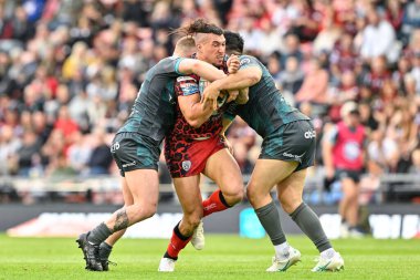 Leigh Leoparları 'ndan Aaron Pene, 13 Temmuz 2024' te Leigh Spor Köyü 'nde Leigh Leopards ile Huddersfield Giants arasında oynanan 17. 