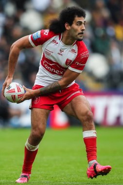 Hull KR takımından Tyrone May, 17. Betfred Süper Lig karşılaşmasında Hull FC, Hull KR 'a karşı, MKM Stadyumu, Hull, Birleşik Krallık, 13 Temmuz 2024 