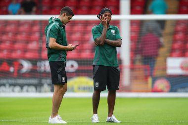 Aston Villa 'dan Leon Bailey, 17 Temmuz 2024' te Birleşik Krallık 'ın Bescot Stadyumu' ndaki Walsall-Aston Villa maçının öncesinde geldi. 