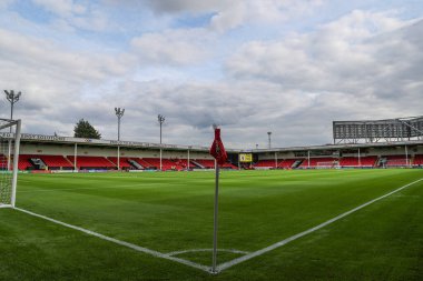 Walsall, 17 Temmuz 2024 'te Bescot Stadyumu' nda Walsall ile Aston Villa arasındaki sezon öncesi dostluk maçı öncesinde Bescot Stadyumu 'nda genel bir manzara. 