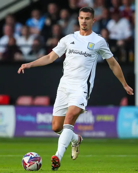 Stock image Leander Dendoncker of Aston Villa in action during the Pre-season friendly match Walsall vs Aston Villa at Bescot Stadium, Walsall, United Kingdom, 17th July 2024 