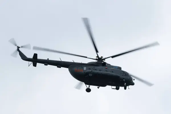 Stock image Mil Mi-8 of SRAIGTASPARNIU ESKADRIL Lithuanian Air Force during The Royal International Air Tattoo 2024 Arrivals Day at RAF Fairford, Cirencester, United Kingdom, 17th July 2024