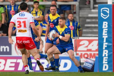 Warrington Wolves takımından Luke Yates, 19 Temmuz 2024 'te St Helens - Wicked Stadyumu' nda oynanan 18.