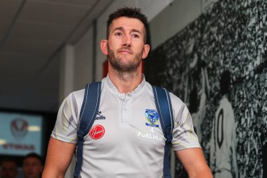 Warrington Wolves 'tan Stefan Ratchford, 19 Temmuz 2024' te St Helens - Warrington Wolves maçında Betfred Süper Lig 18. Raundundan önce geldi.