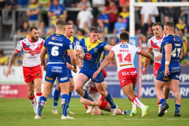 Warrington Wolves takımından Matty Nicholson, Betfred Süper Lig 18. Raundda St Helens - Warrington Wolves maçında İngiltere 'nin başkenti St Helens' te 19 Temmuz 2024 'te Moses Mbye' i defetti.