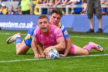 Hull KR 'dan Mikey Lewis, 20 Temmuz 2024' te Headingley Stadyumu 'nda oynanan 18. Betfred Süper Lig karşılaşmasında Leeds Rhinos' a karşı Hull KR maçına çıkıyor.