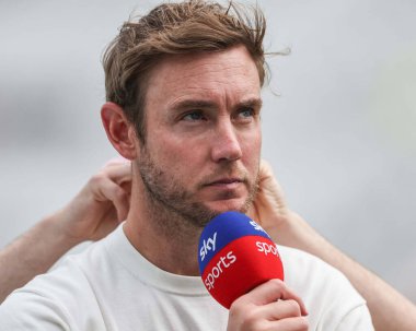 Stuart Broad, Rothesay Test Maçı 'nda Sky Sports kriketi için sunar. 3 İngiltere, Batı Hint Adaları' na karşı Trent Bridge, Nottingham, İngiltere, 20 Temmuz 2024