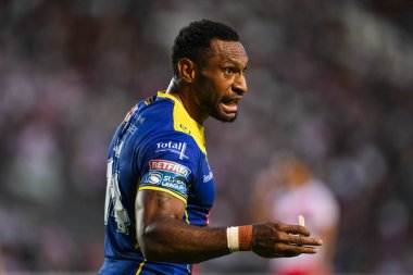 Warrington Wolves 'tan Rodrick Tai, 19 Temmuz 2024' te St Helens - Wicked Stadyumu, St Helens - Warrington Wolves maçında takımına talimat verdi.
