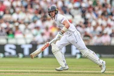 Jamie Smith of England makes two runs during the Rothesay Test Match day four match England vs West Indies at Trent Bridge, Nottingham, United Kingdom, 21st July 2024 clipart