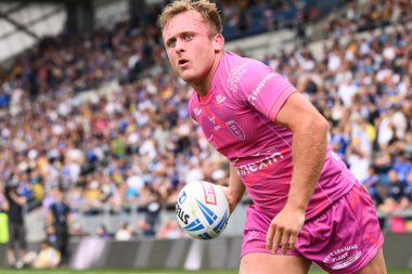 Hull KR 'dan Jez Litten, 20 Temmuz 2024' te Headingley Stadyumu 'nda oynanan 18. Betfred Süper Lig karşılaşmasında Leeds Rhinos' a karşı Hull KR karşılaşmasını kutluyor.