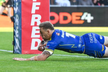 Warrington Wolves takımından Matt Dufty, 19 Temmuz 2024 'te St Helens - Wicked Stadyumu' nda oynanan 18.