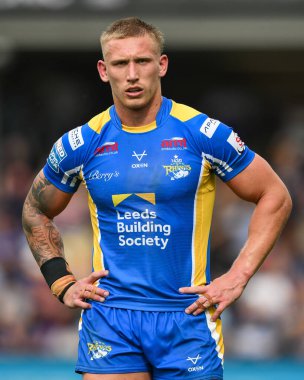 Leeds Rhinos takımından Mikolaj Oledzki 18. Betfred Süper Ligi karşılaşmasında Leeds Gergedan Hull KR 'a karşı Headingley Stadyumu, Leeds, İngiltere, 20 Temmuz 2024