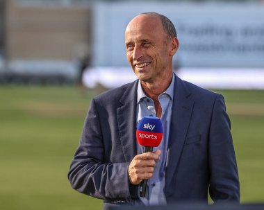 Rothesay Test Maçı 'ndan sonraki 4 gün boyunca Sky Sports' ta konuşan Nasser Hussain, İngiltere - Batı Hint Adaları maçı Trent Bridge, Nottingham, İngiltere, 21 Temmuz 2024