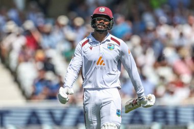 Batı Hint Adaları 'ndan kederli bir Mikyle Louis, İngiltere 2. Rothesay Test Maçı' nda İngiltere 'nin Batı Hint Adaları' na karşı Trent Bridge, Nottingham, Birleşik Krallık 'ta 19 Temmuz 2024' te oynanan 2.