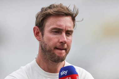 Stuart Broad, Rothesay Test Maçı 'nda Sky Sports kriketi için sunar. 3 İngiltere, Batı Hint Adaları' na karşı Trent Bridge, Nottingham, İngiltere, 20 Temmuz 2024