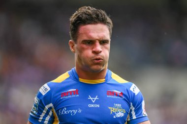 Leeds Rhinos takımından Brodie Croft, 18. Betfred Süper Lig karşılaşmasında Leeds Rhinos 'a karşı Hull KR, Headingley Stadyumu, Leeds, İngiltere, 20 Temmuz 2024