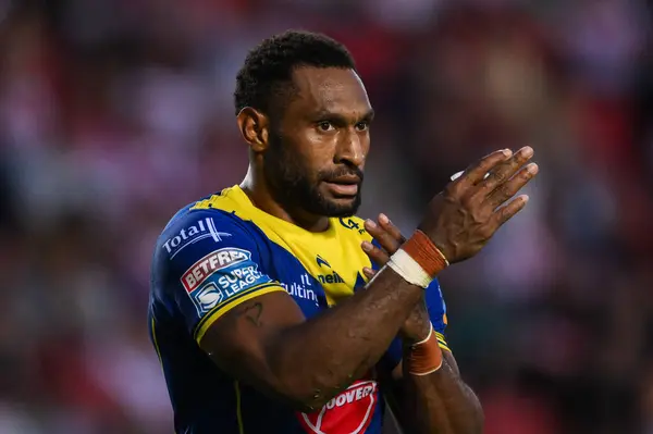 stock image Rodrick Tai of Warrington Wolves gives his team instructions during the Betfred Super League Round 18 match St Helens vs Warrington Wolves at Totally Wicked Stadium, St Helens, United Kingdom, 19th July 2024