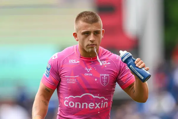 stock image Mikey Lewis of Hull KR takes a drink during the Betfred Super League Round 18 match Leeds Rhinos vs Hull KR at Headingley Stadium, Leeds, United Kingdom, 20th July 2024