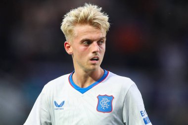 Rangers takımından Ross McCausland 24 Temmuz 2024 'te St Andrews, Birmingham' da Birmingham City Rangers maçında