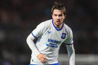 24 Temmuz 2024 'te Birmingham City' nin St Andrews, Birmingham, İngiltere 'de Rangers' a karşı oynadığı ön sezon dostluk maçı sırasında Rangers 'dan Scott Wright