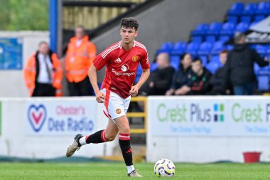 Manchester United takımından Tyler Fredricson 24 Temmuz 2024 'te Chester Manchester United' a karşı Deva Stadyumu 'nda oynanan ön sezon dostluk maçında