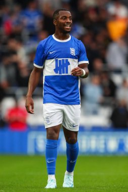 Birmingham City 'den Ethan Laird, Birmingham City' nin 24 Temmuz 2024 'te St Andrews, Birmingham' da Rangers 'a karşı oynadığı ön sezon dostluk maçı sırasında