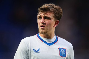 Rangers takımından Rıdvan Yılmaz, Birmingham City 'nin 24 Temmuz 2024' te St Andrews, Birmingham, Birleşik Krallık 'ta Rangers' a karşı oynadığı maç sırasında