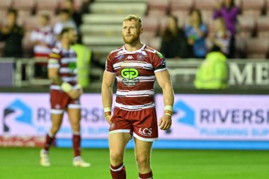 Wigan Warriors takımından Luke Thompson, 26 Temmuz 2024 'te İngiltere' nin Wigan Stadyumu 'nda oynanan 19.