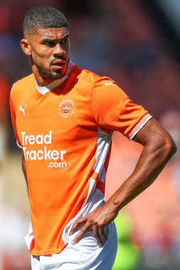 Blackpoollu Ash Fletcher sezon öncesi dostluk maçı sırasında Blackpool Sunderland 'a karşı Bloomfield Road, Blackpool, Birleşik Krallık, 27 Temmuz 2024