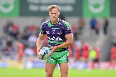 Castleford Tigers takımından Jacob Miller, 27 Temmuz 2024 'te Salford Community Stadyumu' nda Salford Red Devils Castleford Tigers 'a karşı oynanan 19.