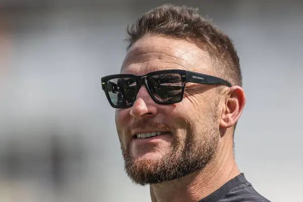 Stock image Brendon McCullum during the 3rd Rothesay Test Match Day One match England vs West Indies at Edgbaston, Birmingham, United Kingdom, 26th July 2024