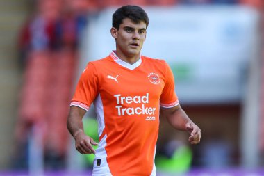 Blackpool 'dan Rob Apter, Blackpool' a karşı Blackpool vs Sunderland maçında, Bloomfield Road, Blackpool, Birleşik Krallık, 27 Temmuz 2024