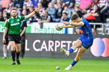 Warrington Wolves 'tan Josh Thewlis, 26 Temmuz 2024' te İngiltere 'nin Wigan Stadyumu' nda oynanan 19. Wigan Warriors - Warrington Wolves maçında 4-12 Warrington oldu.