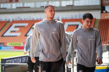 Blackpool 'dan Oliver Casey, Bloomfield Road, Blackpool, Birleşik Krallık' ta oynanan Blackpool-Sunderland maçından önce geldi.