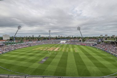 Rothesay Test Maçı 'nın ikinci gününde İngiltere, Edgbaston, Birmingham, Birleşik Krallık' ta Batı Hint Adaları 'na karşı genel bir görüş, 27 Temmuz 2024