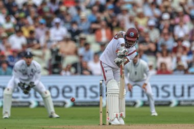 Batı Hint Adaları 'ndan Alick Athanaze, İngiltere' nin Edgbaston, Birmingham, Birleşik Krallık 'ta oynadığı 3. Rothesay Test Maçı 1.