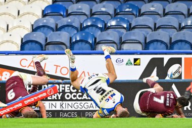 Leeds Rhinos 'tan Ash Handley, Betfred Süper Lig 19. Raundu' nda 6-22 Leeds Gergedanları 'na karşı Huddersfield Giants - Leeds Gergedan maçında John Smith' in Stadyumu, Huddersfield, Birleşik Krallık, 25 Temmuz 2024