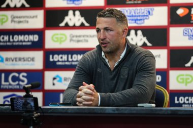Sam Burgess Warrington Wolves 'un baş antrenörü, 26 Temmuz 2024' te İngiltere 'nin Wigan Stadyumu' nda oynanan 19.
