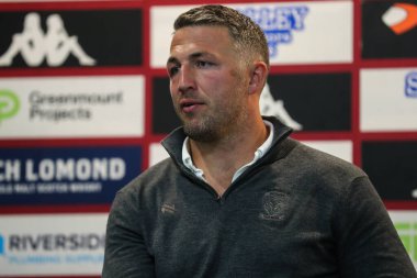 Sam Burgess Warrington Wolves 'un baş antrenörü, 26 Temmuz 2024' te İngiltere 'nin Wigan Stadyumu' nda oynanan 19.