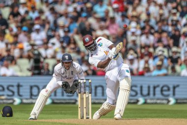 Batı Hint Adaları 'ndan Jason Holder, İngiltere' nin Edgbaston, Birmingham, Birleşik Krallık 'ta oynadığı 3. Rothesay Test Maçı' nda 6 puan aldı.