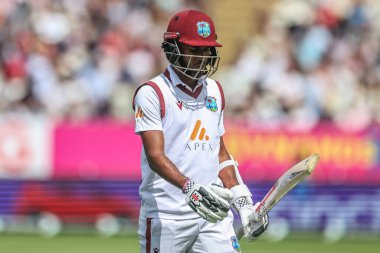 Batı Hint Adaları 'ndan Kraigg Brathwaite, İngiltere' nin Edgbaston, Birmingham, Birleşik Krallık 'ta oynadığı 3. Rothesay Test Maçı 1.