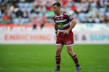 Wigan Warriors 'dan Harry Smith 19. Betfred Süper Lig karşılaşmasında Wigan Warriors, Wigan Wolves' a karşı DW Stadyumu, Wigan, İngiltere, 26 Temmuz 2024