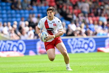 Salford Red Devils 'den Chris Atkin, Salford Community Stadyumu' nda Salford Red Devils ile Castleford Tigers maçında 27 Temmuz 2024 'te oynanan Betfred Süper Lig 19.
