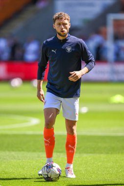 Blackpool 'dan Matthew Pennington, sezon öncesi hazırlık maçında Blackpool ile Sunderland arasında Bloomfield Road, Blackpool, Birleşik Krallık' ta, 27 Temmuz 2024 'te oynanacak.