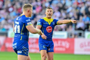 Warrington Wolves takımından Josh Drinkwater, 26 Temmuz 2024 'te İngiltere' nin Wigan Stadyumu 'nda oynanan 19.
