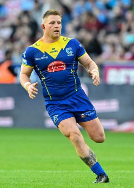 Warrington Wolves takımından Luke Yates, Betfred Süper Lig 19. Raundunda Wigan Warriors 'a karşı Warrington Wolves maçı sırasında Wigan Stadyumu, Wigan, Birleşik Krallık, 26 Temmuz 2024