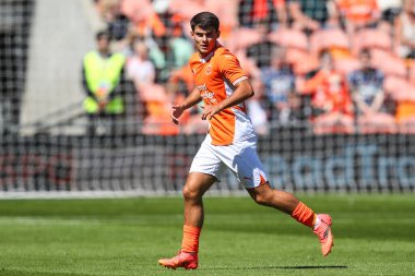 Blackpool 'dan Rob Apter, Blackpool' a karşı Blackpool vs Sunderland maçında, Bloomfield Road, Blackpool, Birleşik Krallık, 27 Temmuz 2024