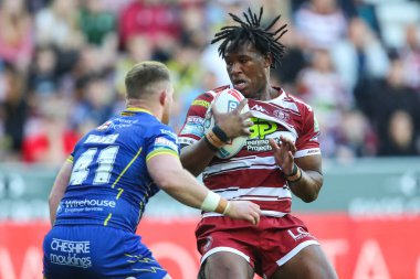 Wigan Warriors 'dan Junior Nsemba, 26 Temmuz 2024' te İngiltere 'nin Wigan Stadyumu' nda oynanan 19.