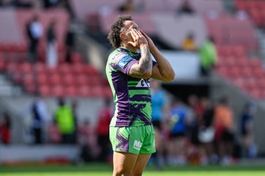 Castleford Tigers takımından Liam Horne, 27 Temmuz 2024 'te Salford Red Devils Castleford Tigers - Castleford Castleford Stadyumu, Eccles, Birleşik Krallık' ta oynanan 19.