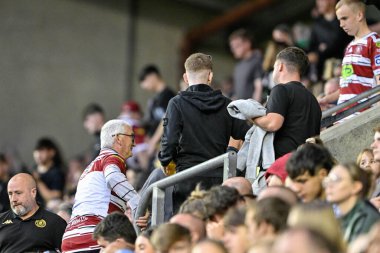 Wigan Warriors taraftarları, 26 Temmuz 2024 'te İngiltere' nin Wigan Stadyumu 'nda oynanan 19.